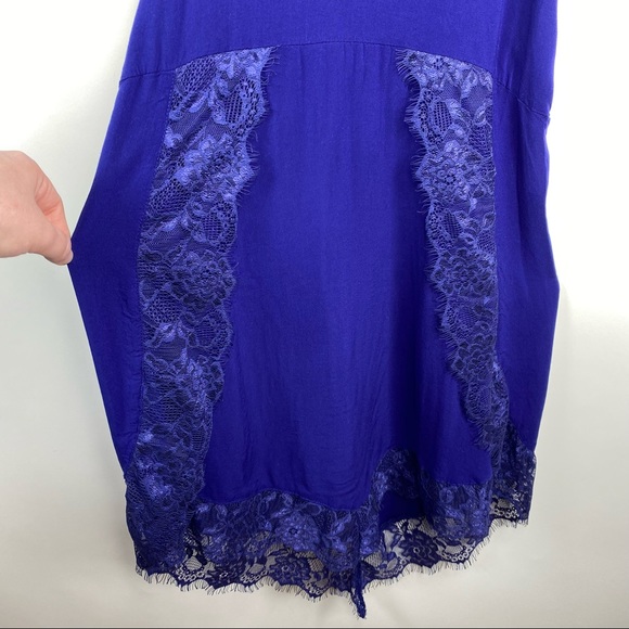 Intimately Free People Eyelash Sleeveless Floral Lace Boho Slip Dress Blue XS - Picture 9 of 9